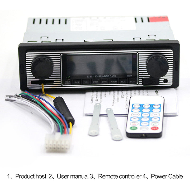 1DIN 4-Channel Wireless Bluetooth In-Dash Car FM Radio Stereo Player USB Charger