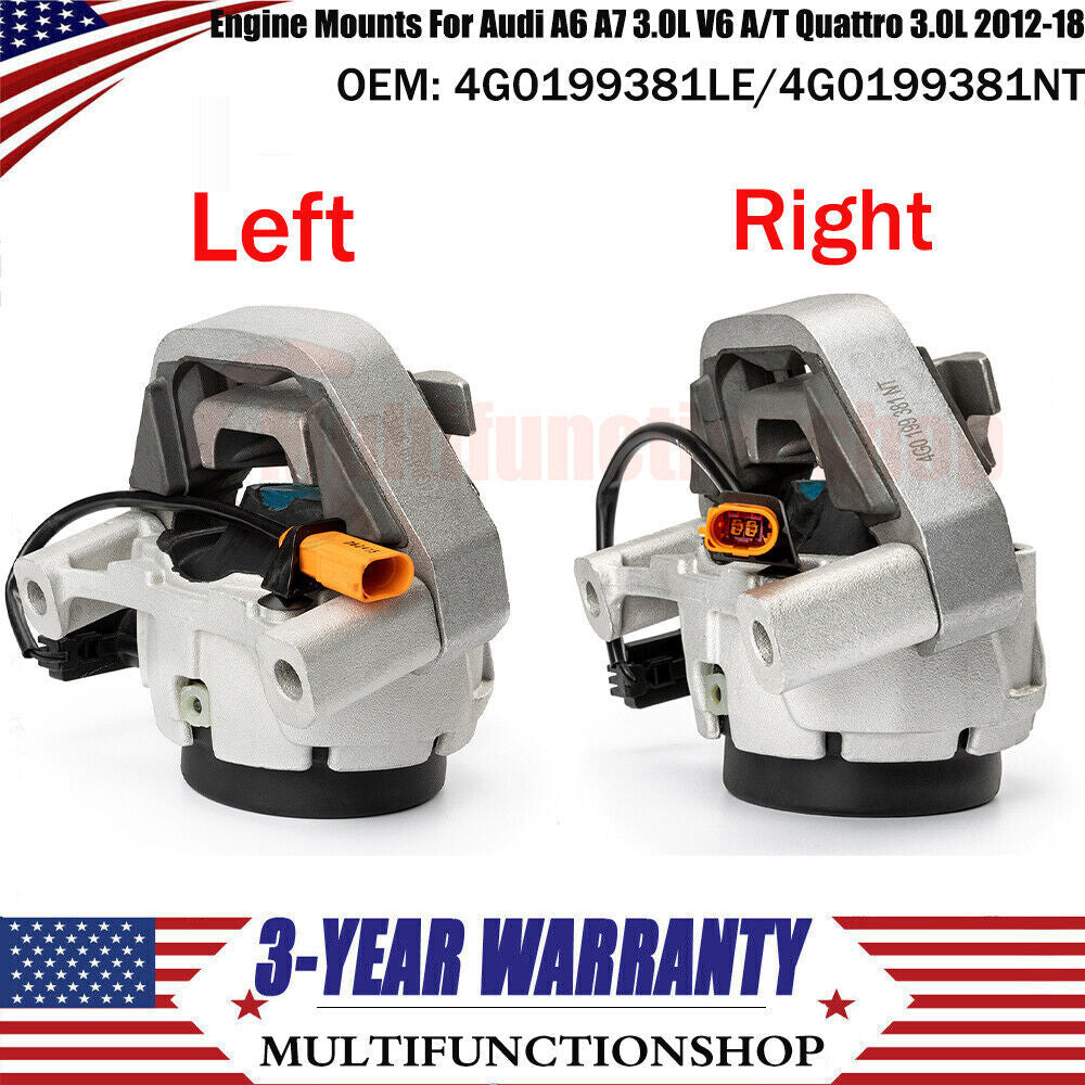 4G0199381 LeftRight Engine Mounts for Audi for A6 A7 3.0L V6 A/T Quattro 3.0L 12-18