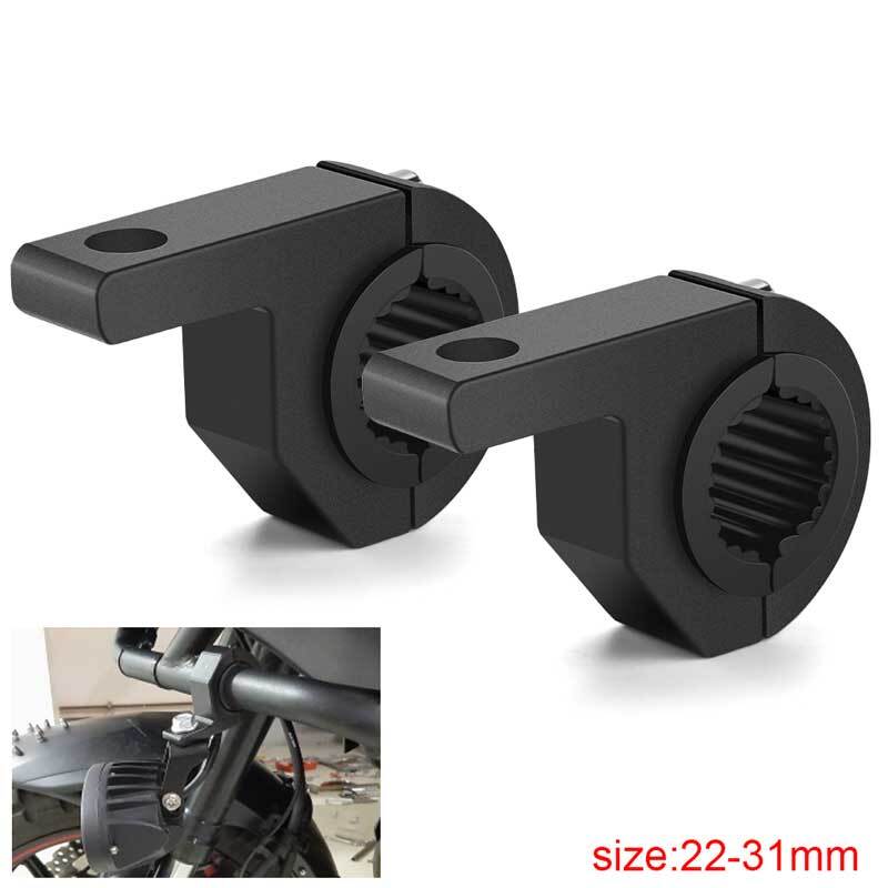 2X Motorcycle 22-31mm Headlight Fog Spot Light Bracket Mount Fork Clamp Holder