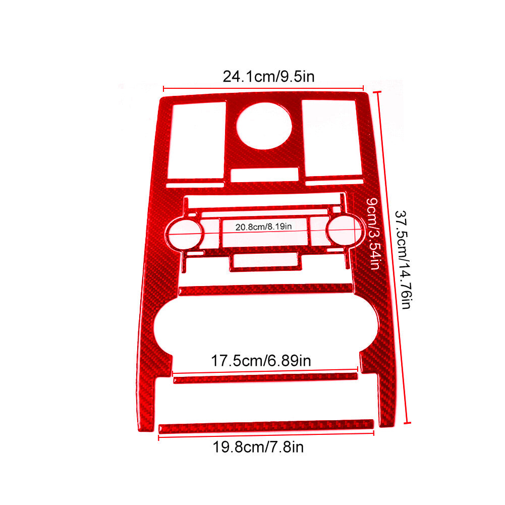 5x Red Carbon Fiber CD Control Panel Cover Trim TypeB for Chrysler 300 2005-2007