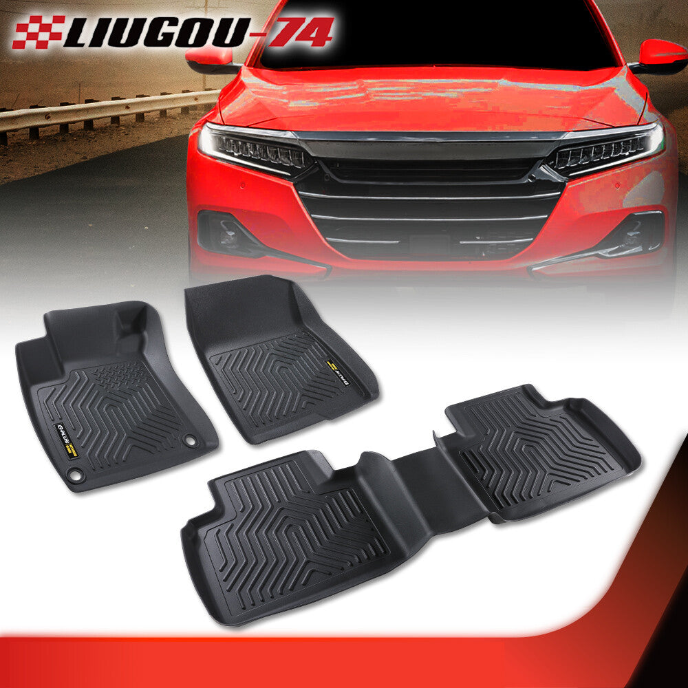 3-piece floor mat set suitable for 18-22 for Honda Accord sedans, waterproof TPE protective lining. Q
