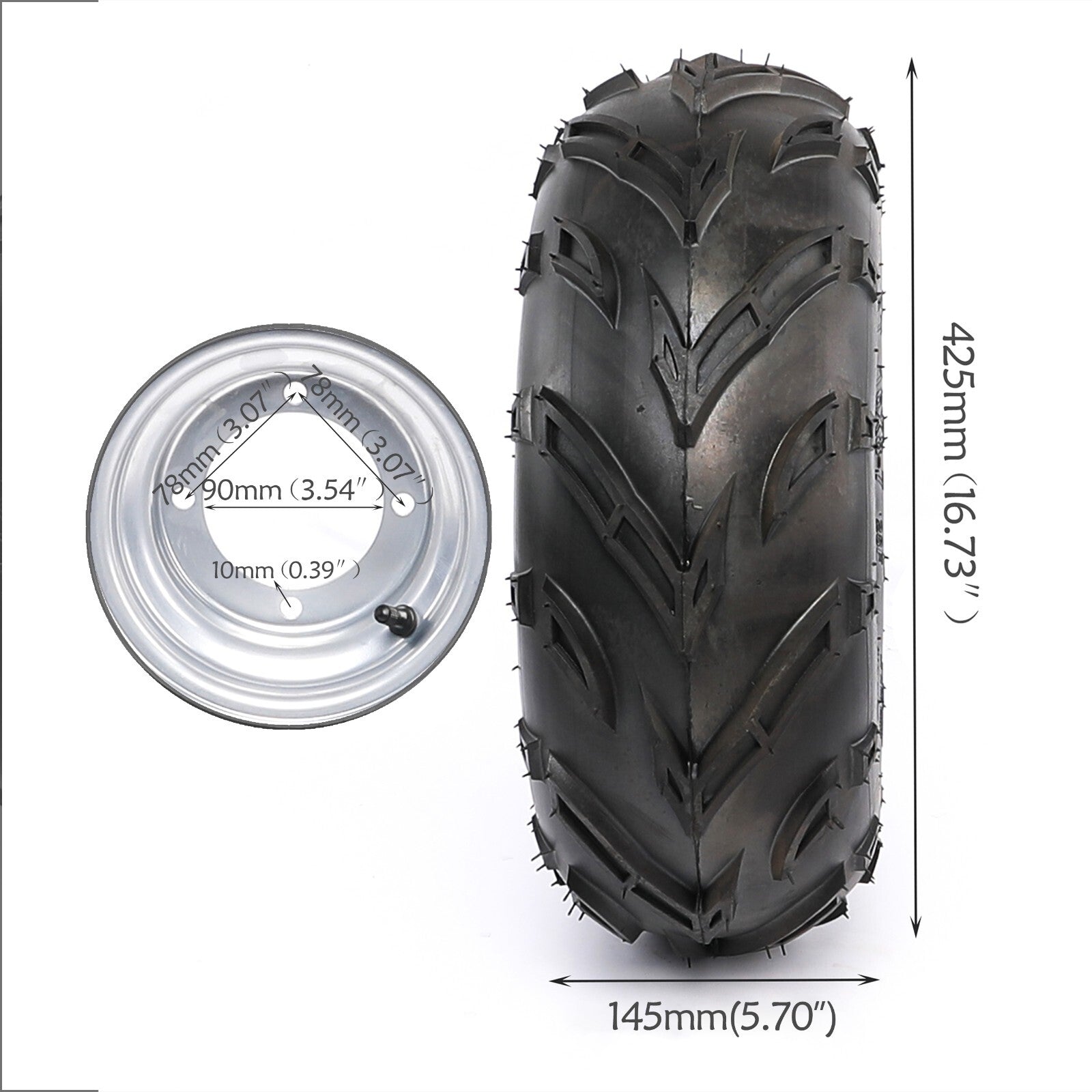 2 x 16x8-7 all-terrain vehicle tires with 4-spherical rims + 23T axle wheels, go-kart four-zone cooler (Taodao brand)