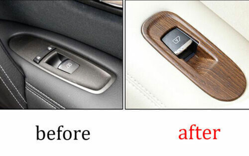 4X for Nissan Armada Patrol 2017-20 Wood Grain Window Lock Lift Panel Frame Trim