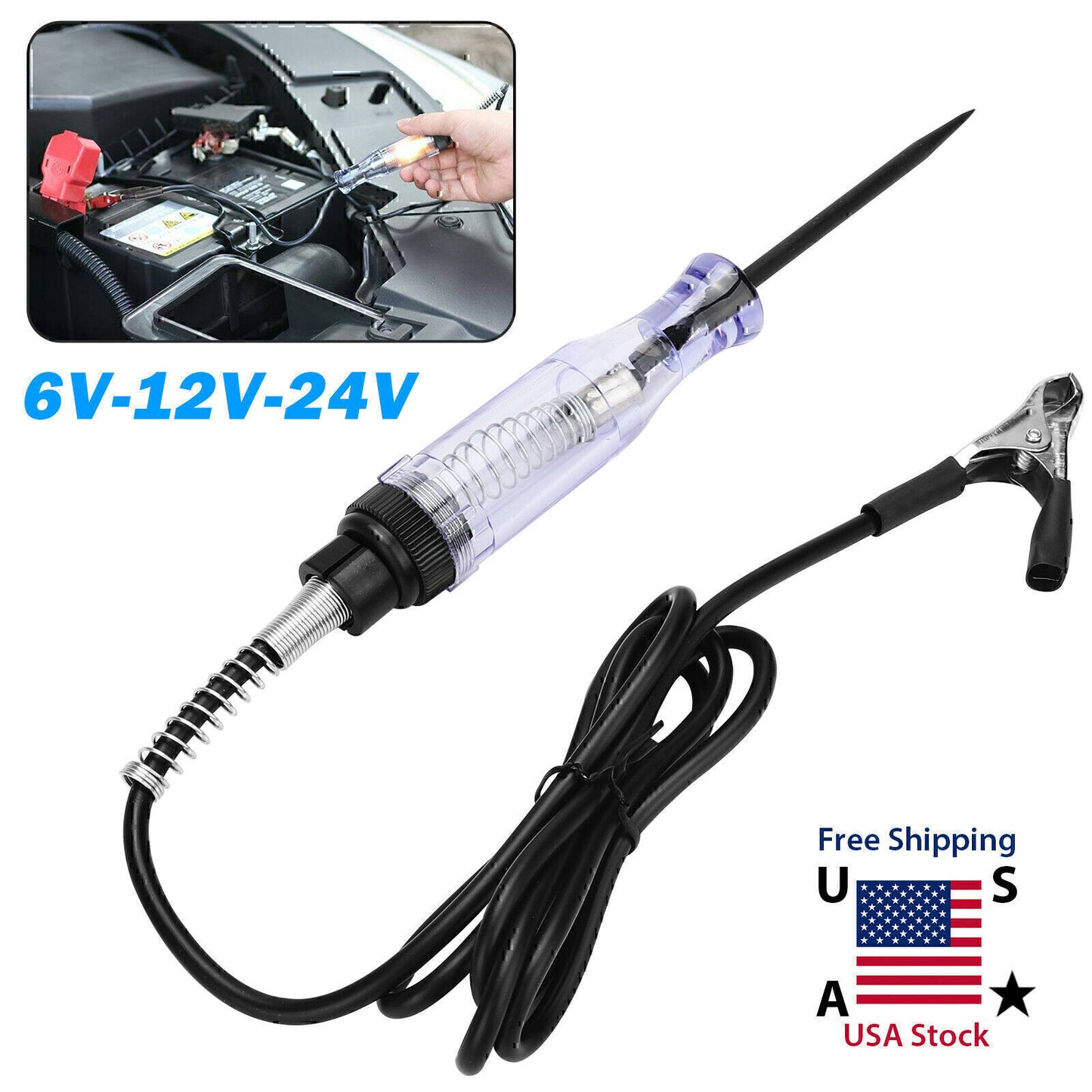 Test Light Car Circuit Tester Probe 12V 6V DC Voltage Continuity Tester Car NEW!