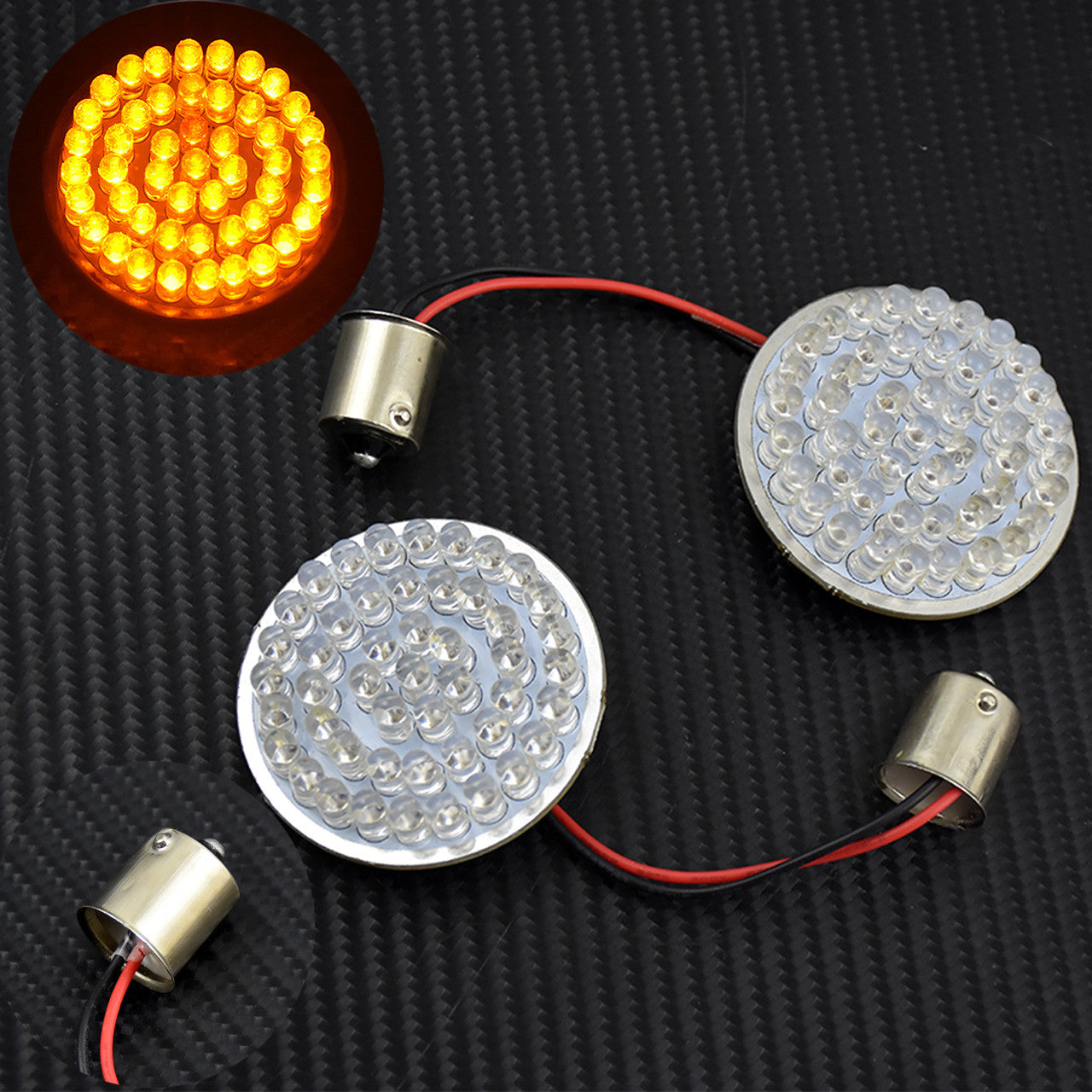 2'' Yellow 1156 Bullet Turn Signal LED Light Fit for Harley Sportster XL Softail Q