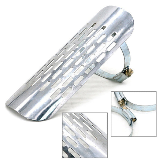 Exhaust Muffler Pipe Heat Shield Cover Heel Guard with clamps Motorcycle Chrome