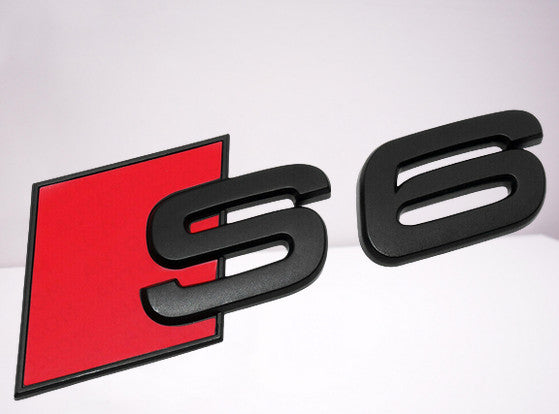 for Audi S6 rear badge boots, trunk stickers, badges, nameplates, matte black
