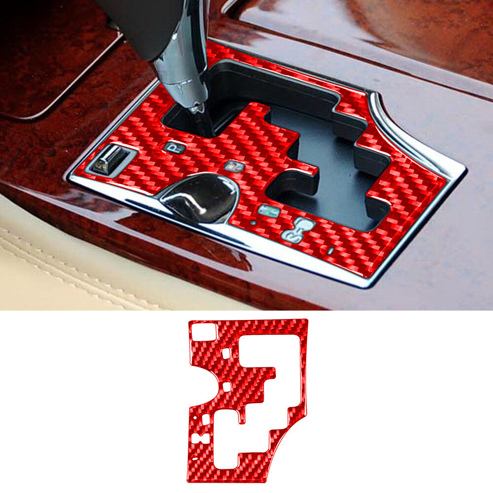 Fit For Luxus GS 2006-11 Red Carbon Fiber Interior Console Gear Shift Panel Trim