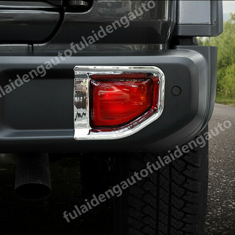 for Jeep for Wrangler JL 2018-2022 Chrome Car Rear Bumper Fog Light Lamp Frame Trim