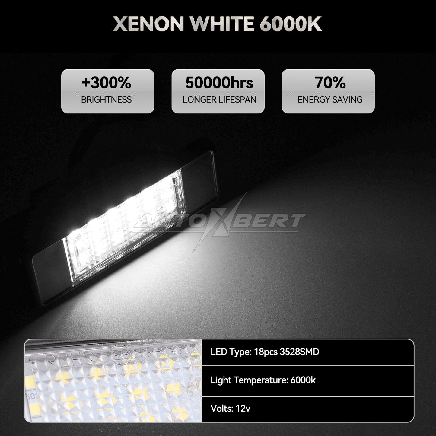 2pcs LED License Plate Light for Benz Viano Vito W639 2003 -15 Sprinter W906 Q