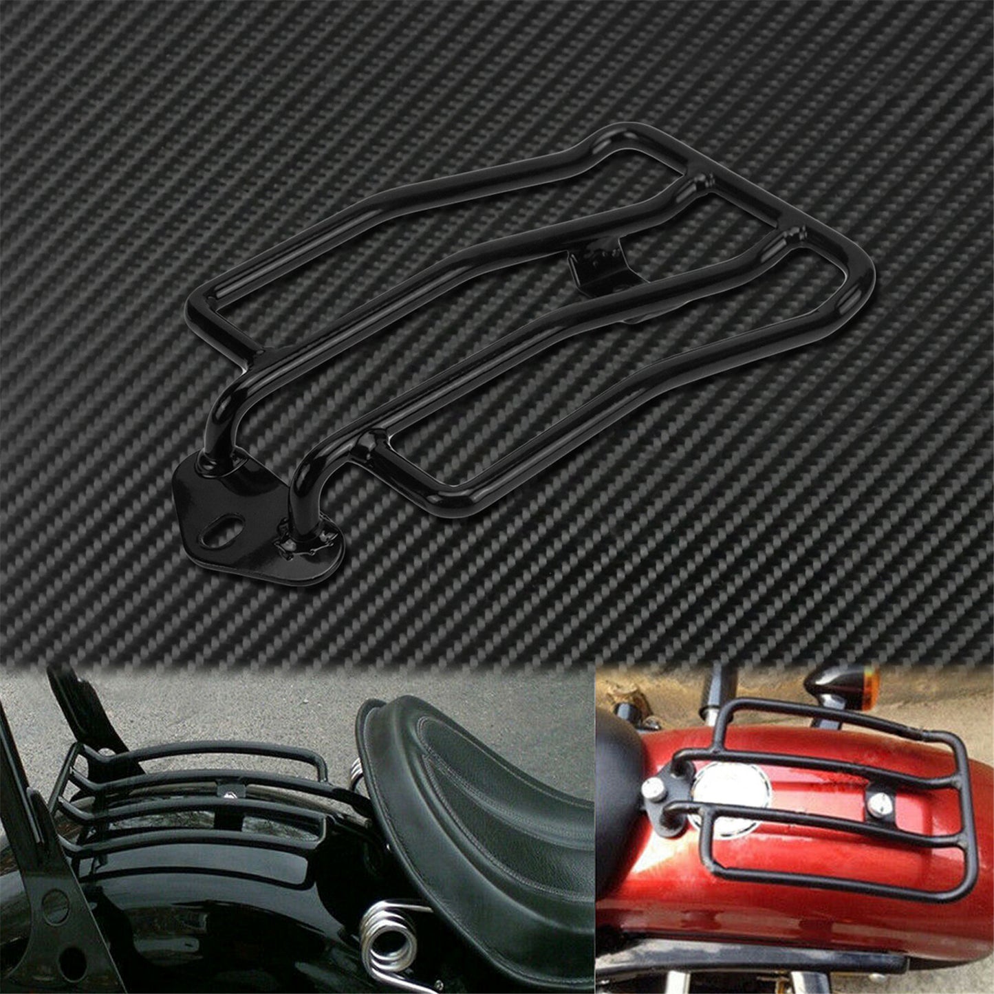 Gloss Black Motorcycle Solo for Seat Carrier Luggage Rack Fit For Sportster 2004-20 Q