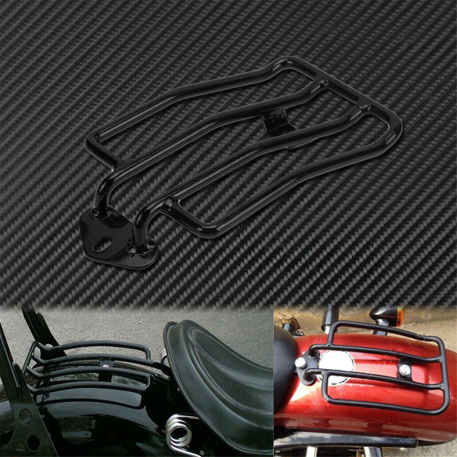 Gloss Black Motorcycle Solo for Seat Carrier Luggage Rack Fit For Sportster 2004-20 Q