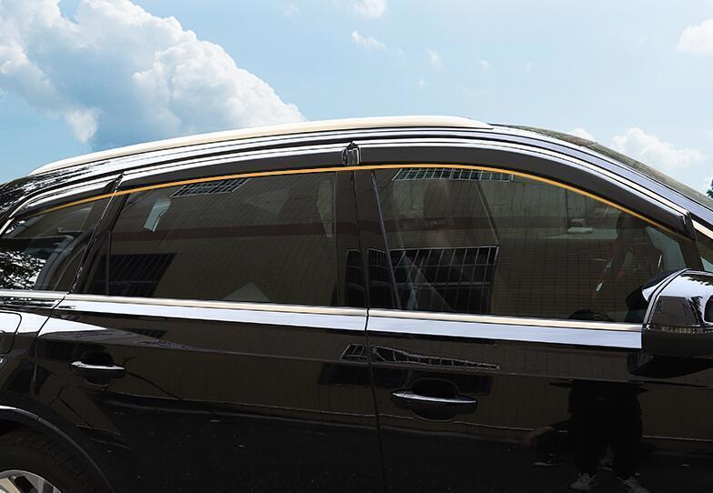 for Audi Q7 2020-2023 Window Visor Vent Shade Sun Rain Guard Deflector Cover 6Pc