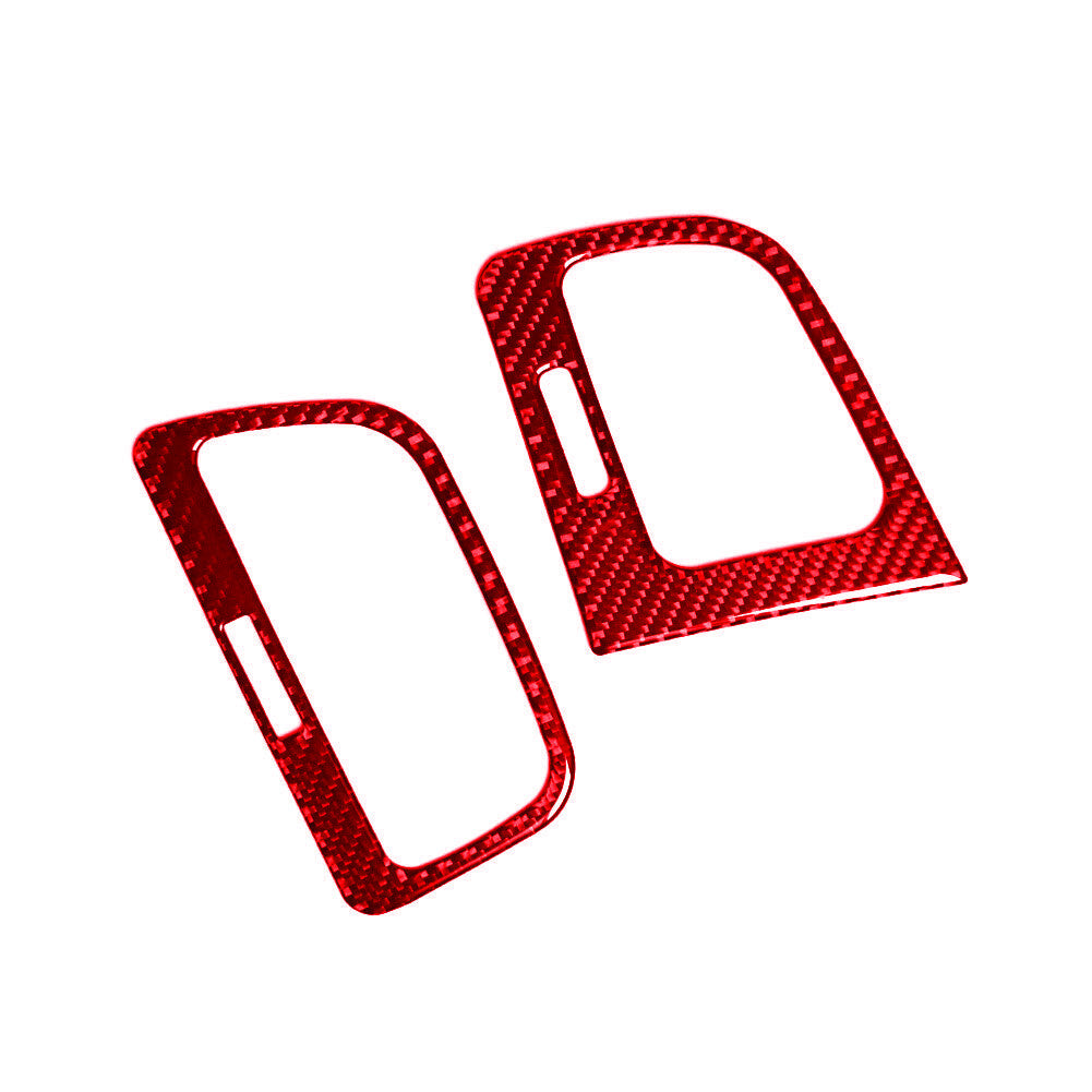 Red Carbon Fiber Side Air Vent Outlet Cover Trim for VW for Golf 7 MK7 2014-2019