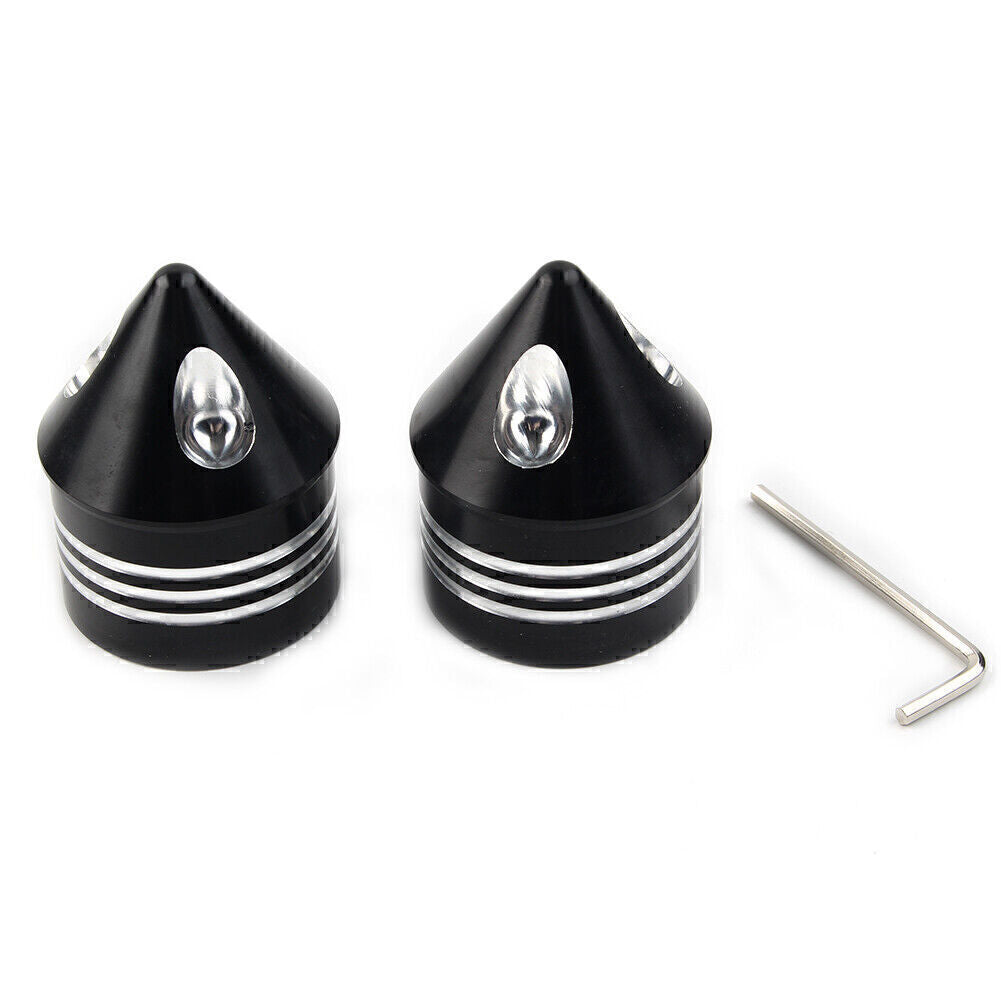 Black Thick Cut Front Axle Cap Nut Cover for Harley Electra Glide Sportster FLHX Q