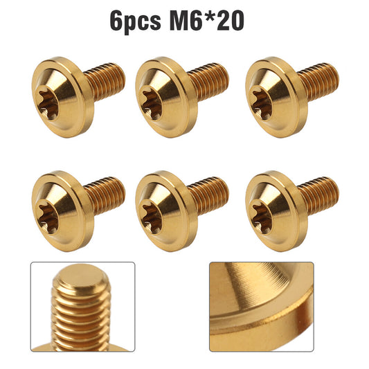 6pc Alloy Bolts Truss Torx Head Screws M6x20mm For Bike Motorcycle gold