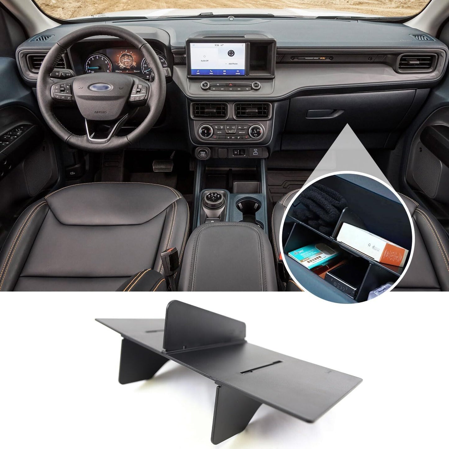 Suitable for 2022-2024 Maverick ABS glove box insert organizer accessory. n