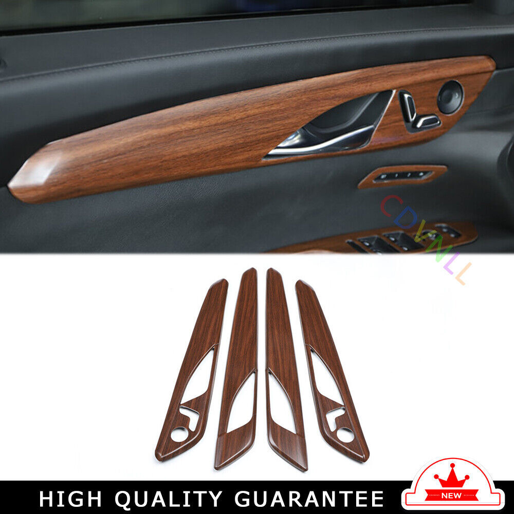 Interior Door Armrest Panel Trim 4PCS Fit for Cadillac CT6 2016-2020 Wood Grain
