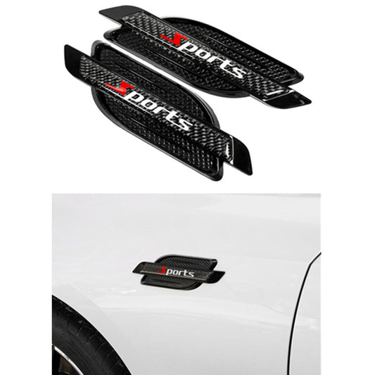 Car Air Flow Vent Fenders Sticker Leaf Board Side Mark Carbon Fiber Look Trim