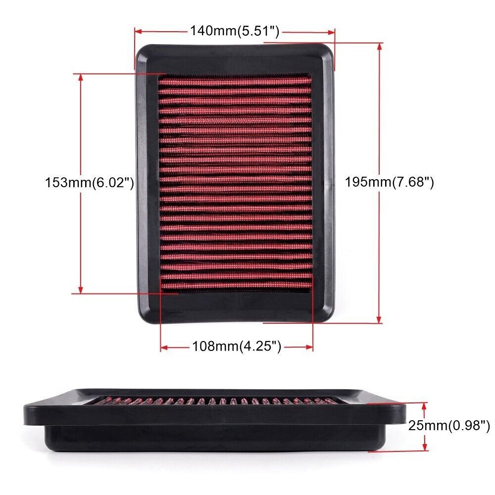 for 15-19 Fit 1.5 Reusable Washable Drop-in Air Filter Intake Panel Q
