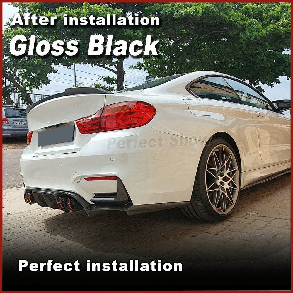 for BMW M3 F80 M4 F82 F83 2014-19 Glossy Black Rear Bumper Diffuser Spoiler Lip