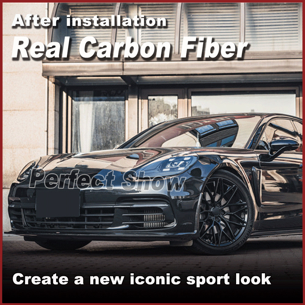 for Porsche for Panamera 971 2017-2019 REAL CARBON Front Bumper Lip Splitter Spoiler