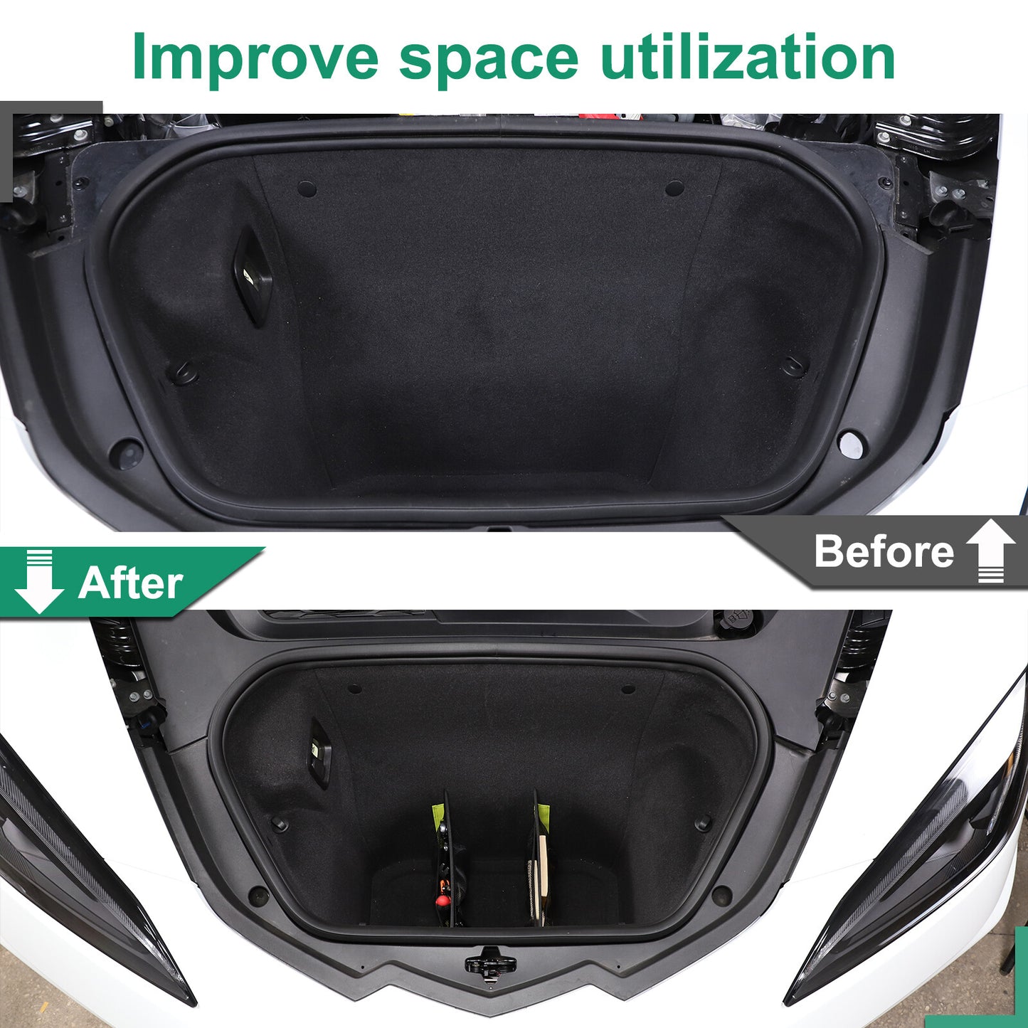 2-Pack Front Storage Compartment Insert Divider Suitable for Corvette C8 2020-2024
