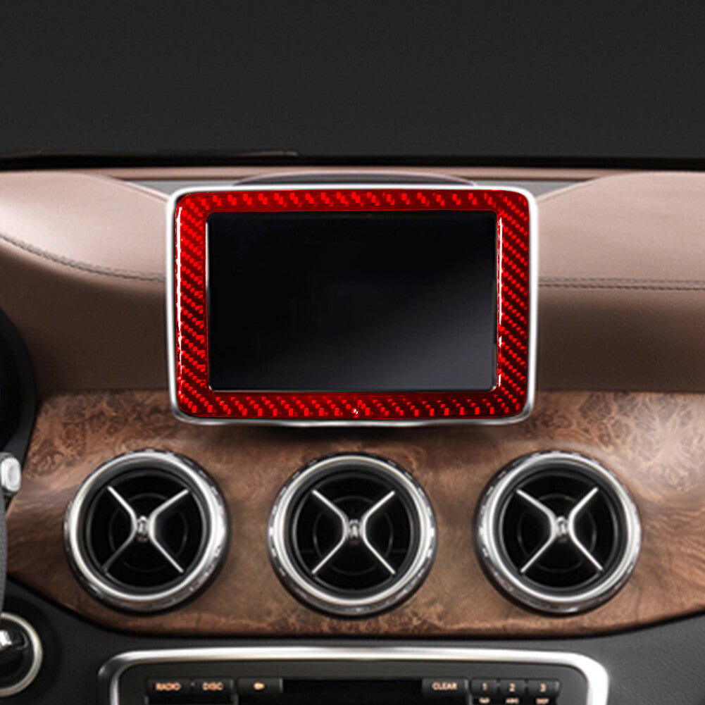 Red Carbon Fiber Regular Radio Frame Trim For Outlander 2014-2016 v