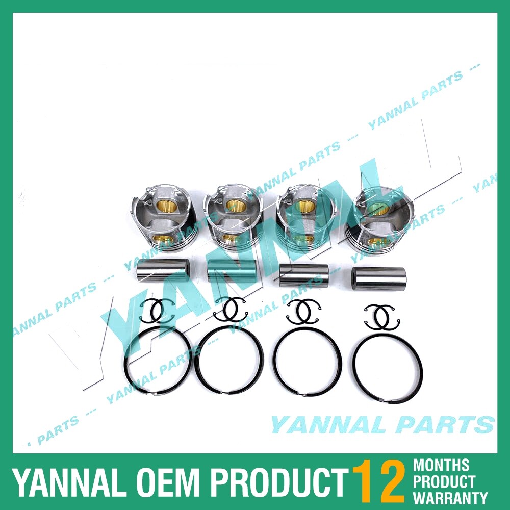 4-piece piston with piston rings + 0.5 mm for Yanmar 4D84-3 engine (oversized)