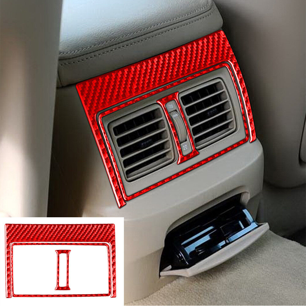 Red Carbon Fiber Interior Rear Air Vent Outlet Panel Trim For Luxus GS 2006-2011