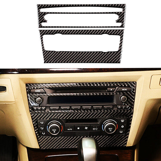 Carbon Fiber Car Control Air Conditioning CD Panel Cover for BMW 3 series E90E92