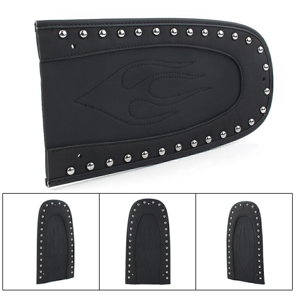 PU Leather Flame for Seat Rear Fender Bib Black Fit for Harley Street Glide FLHX 06-19 Q