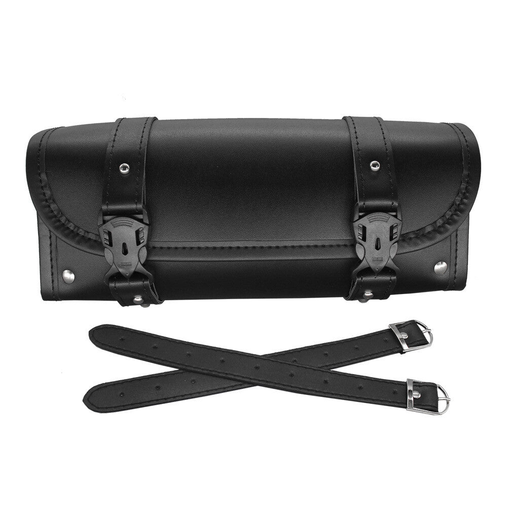 Universal Fork Bag for Harley for Honda PU Leather Tool Round Motorcycle Saddlebag