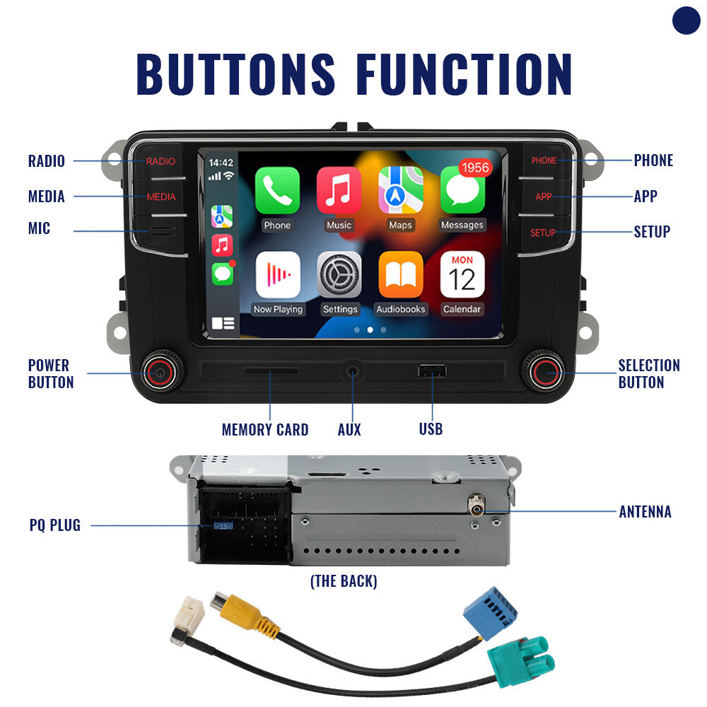 NONAME 6.5 MIB Carplay Android Auto MIB Radio USB AUX RCD330 5538 RCD340G 187B