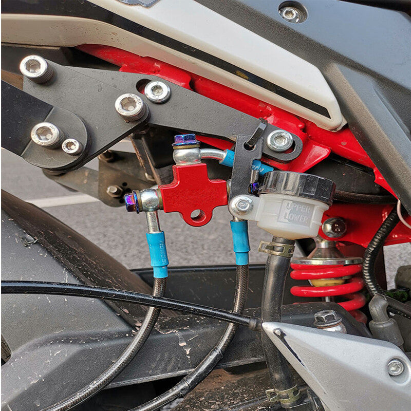 CNC hydraulic brake hose, T-shirt connector, three-way hose kit for motorcycles - n