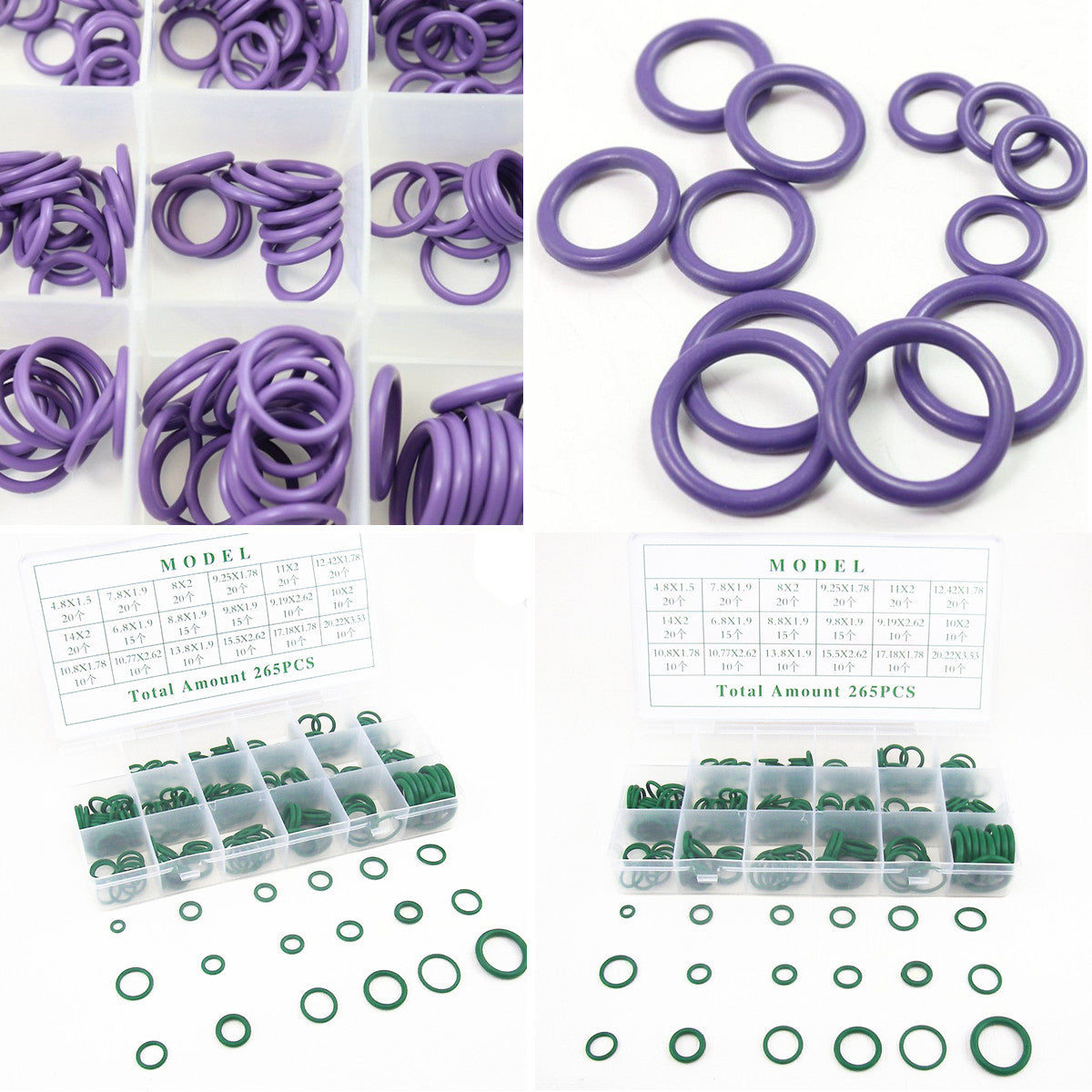 265 x HNBR Car for SUV A/C System Air Conditioning O Ring Seals Assortment Set Tools