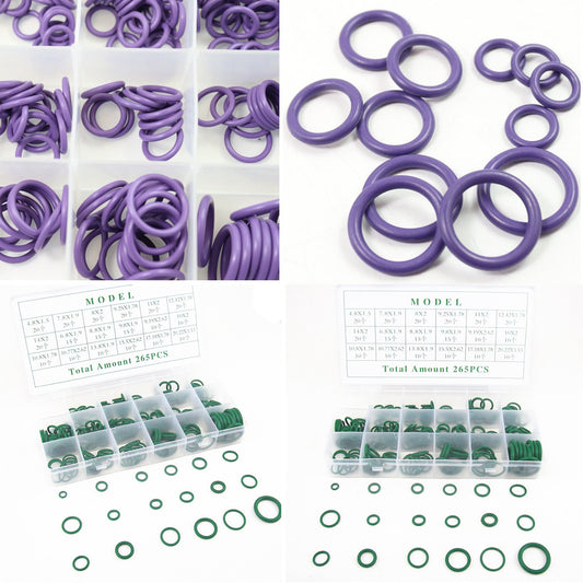 265 x HNBR Car for SUV A/C System Air Conditioning O Ring Seals Assortment Set Tools