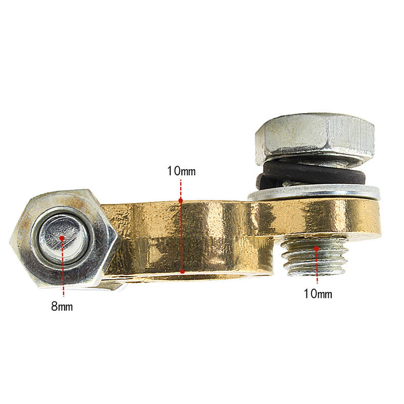 2-pack M10/M8 car SUV battery pure copper battery clamps and cable heads (brass) n