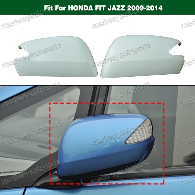 1Pair Exterior Side Door Wing Mirror Cap Cover Fit for HONDA FIT JAZZ 2009-2014 Q