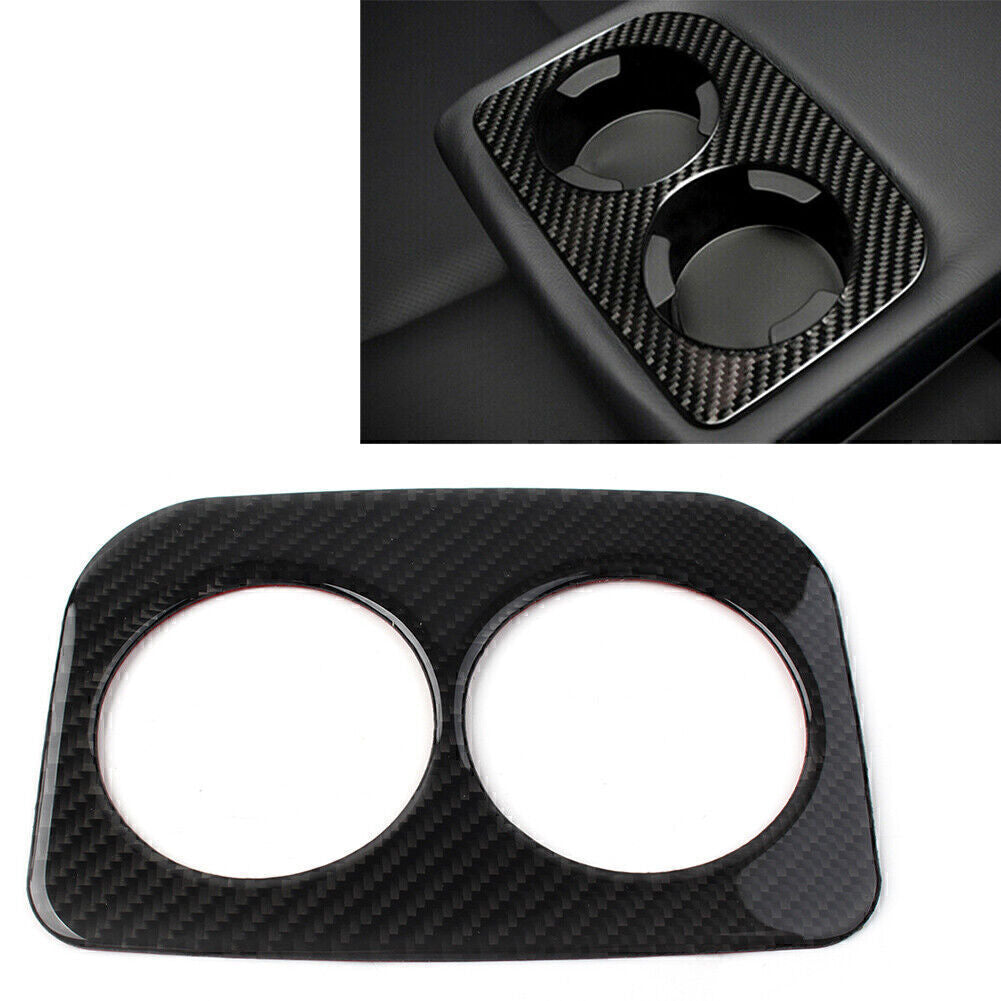 Carbon Fiber Rear Water Cup Holder Panel Cover Trim for Subaru Forester 2013-18