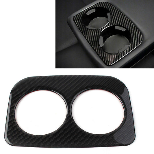 Carbon Fiber Rear Water Cup Holder Panel Cover Trim for Subaru Forester 2013-18