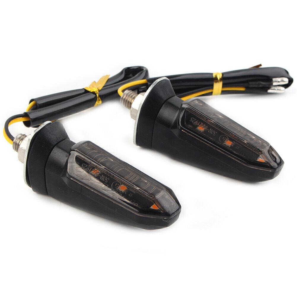 2X Universal LED Turn Signal Indicator Amber Blinker Light Lamp Smoke Q