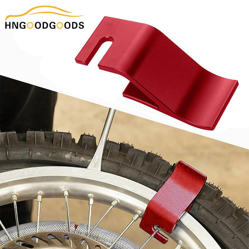 Red motorcycle tire ball bearing installation aid tool, tire removal and replacement tool