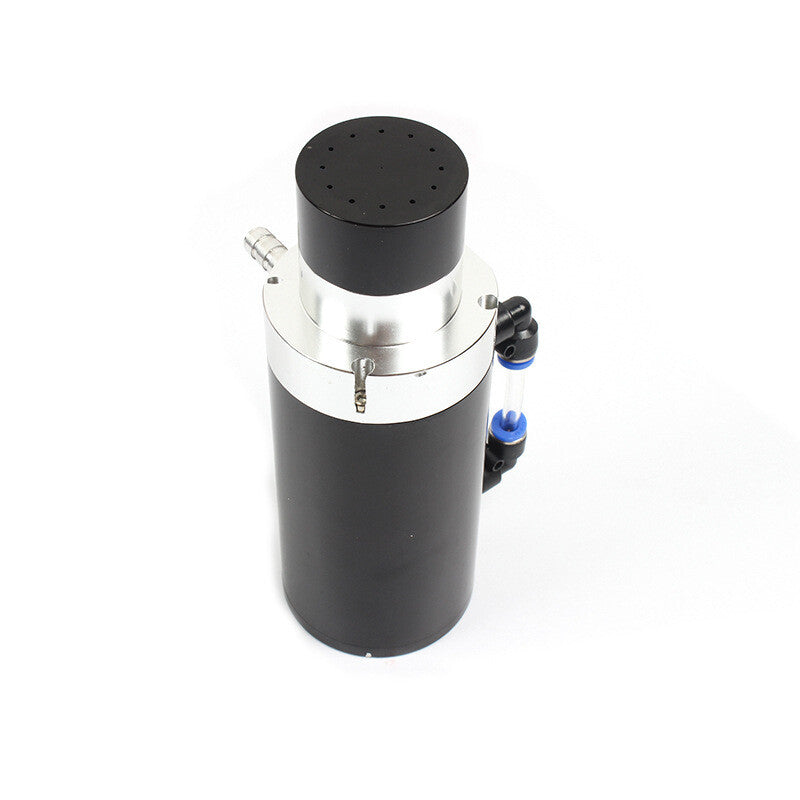 7 X 2.5 Aluminum Engine Oil Catch Reservoir Breather Tank/Can+ Gauge Black