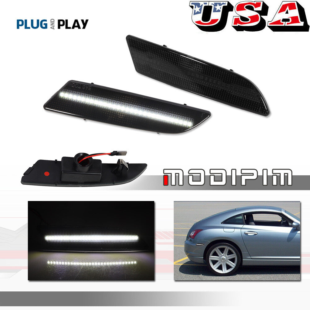 Pieces White LED Smoke Lens Rear Side Marker Lights for 2004 - 2008 for for CHRysler Crossfire - v