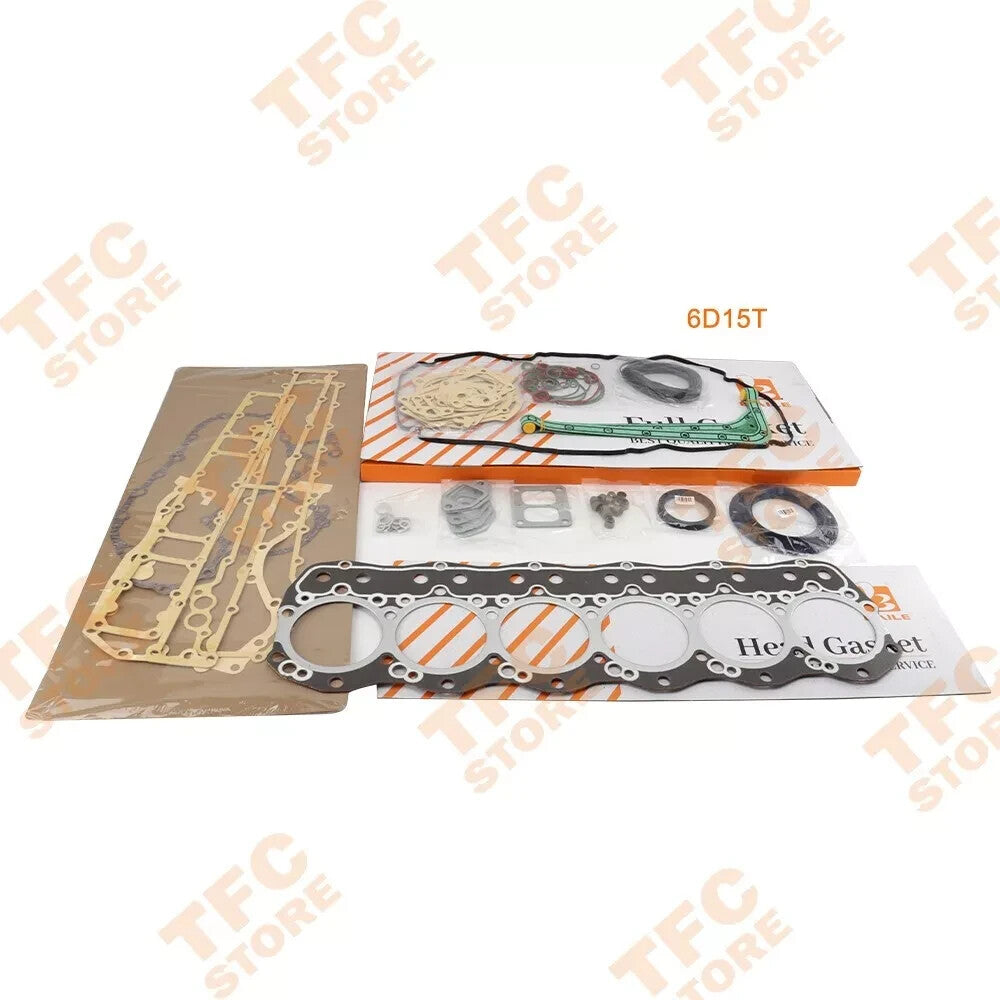 6D15 6D15T Engine Overhaul Gasket Kit Set for Mitsubishi Excavator Crane Truck??