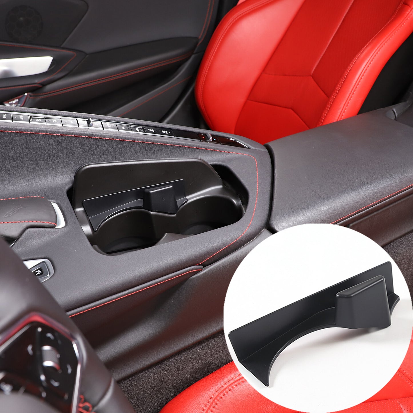 Black Dashboard Storage Tray with Cell Phone Holder for Tundra 07-21- v