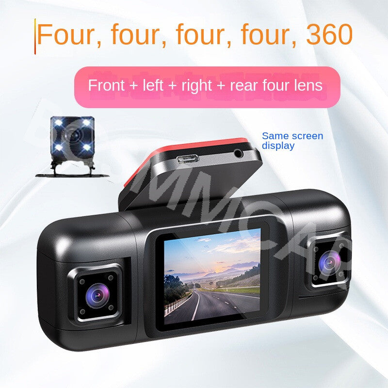 2in Dash Cam Parking Monitoring Video Recorder 4 Channel Driving Camera