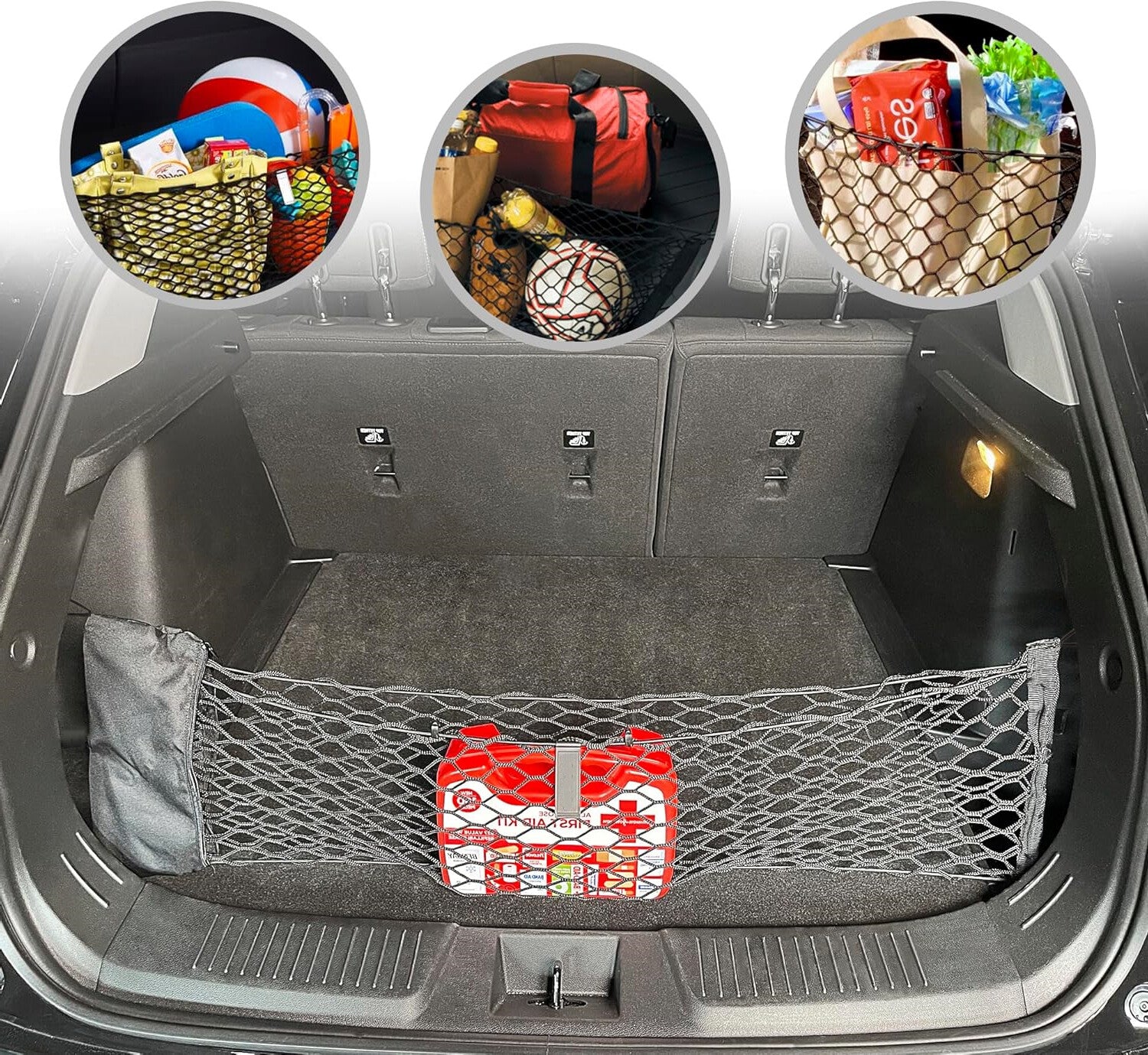 Rear trunk envelope-style mesh cargo net suitable for Tahoe Suburban 2015-2024. n