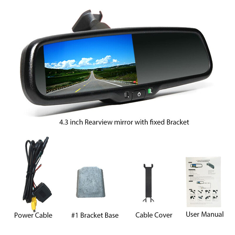 Automatic dimming TFT LCD screen rearview mirror monitor parking review + rear camera - n